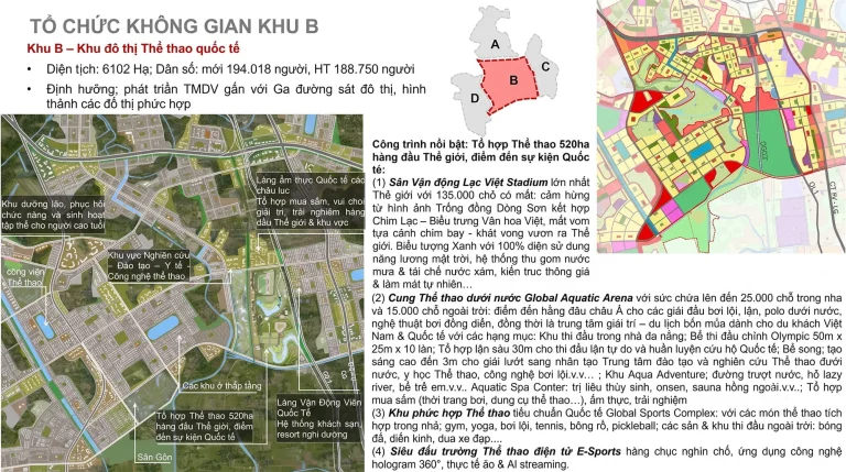 Phân khu B Vinhomes Global Sportia: Lõi Sport Core 520 ha và cấu trúc sản phẩm 7 Phân khu B Vinhomes Global Sportia: Lõi Sport Core 520 ha và cấu trúc sản phẩm