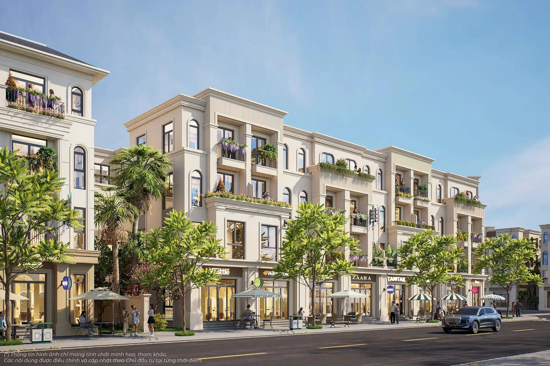 Phối cảnh Shophouse thương mại tại Vinhomes Global Sportia